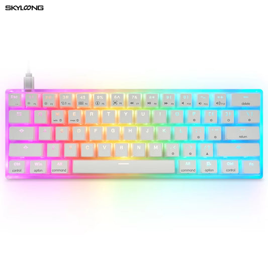 GK61 61 Keys Gaming Mechanical Keyboard USB Wired RGB Backlit Gamer Mechanical Keyboards for Desktop Tablet Laptop SK61